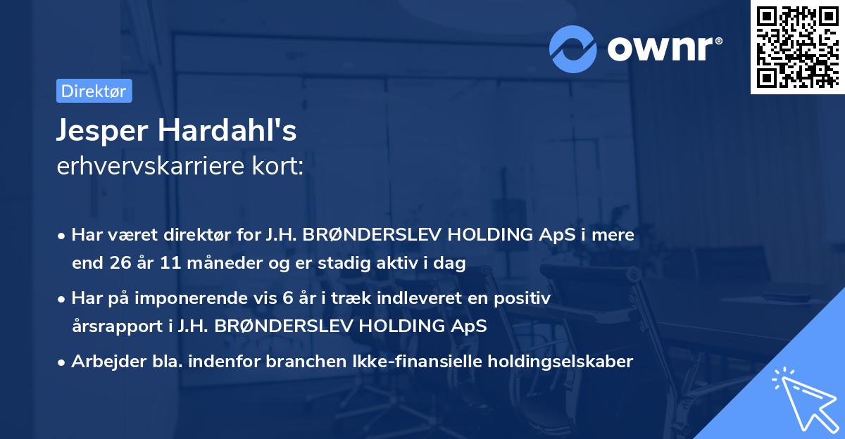 Jesper Hardahl's erhvervskarriere kort