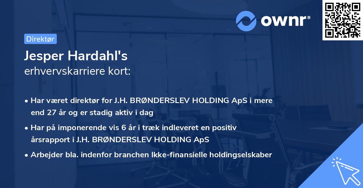 Jesper Hardahl's erhvervskarriere kort
