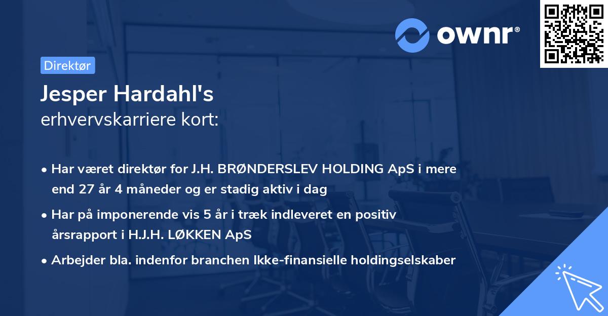 Jesper Hardahl's erhvervskarriere kort
