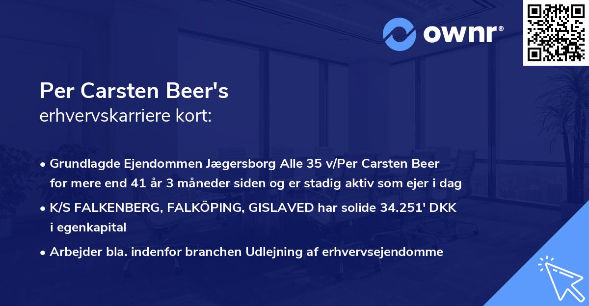 Per Carsten Beer's erhvervskarriere kort