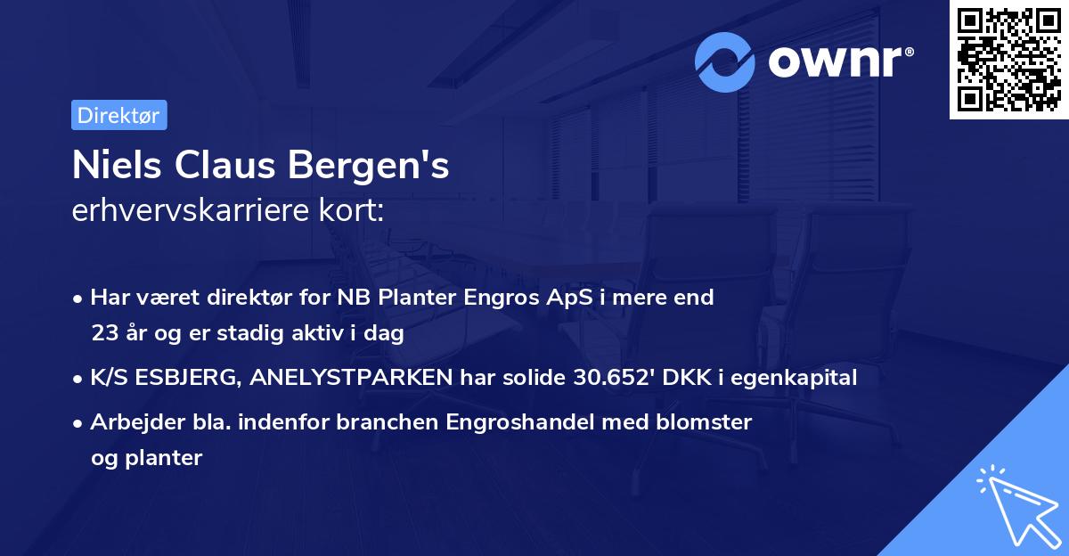 Niels Claus Bergen's erhvervskarriere kort