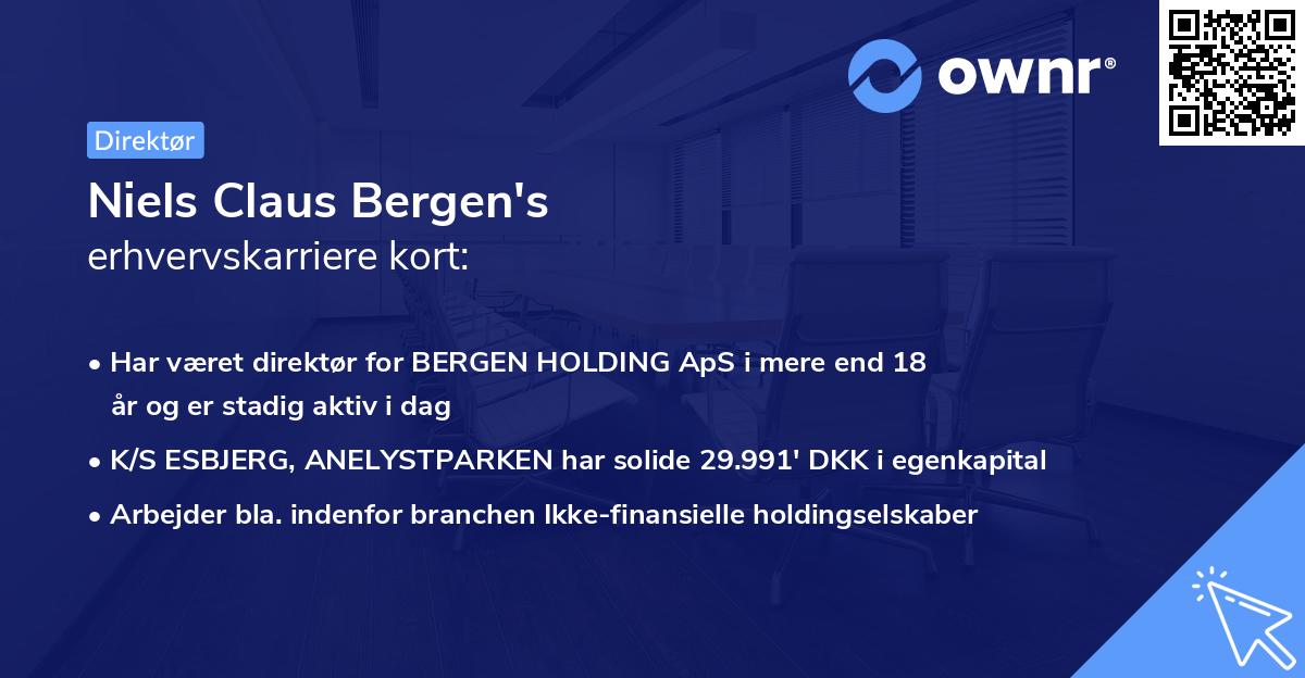 Niels Claus Bergen's erhvervskarriere kort