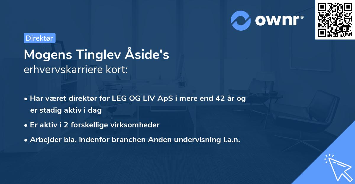 Mogens Tinglev Åside's erhvervskarriere kort