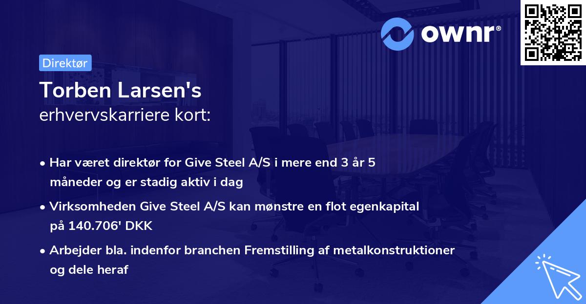 Torben Larsen's erhvervskarriere kort