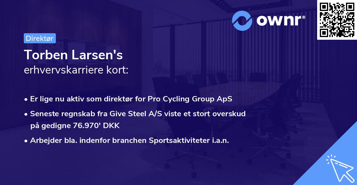 Torben Larsen's erhvervskarriere kort