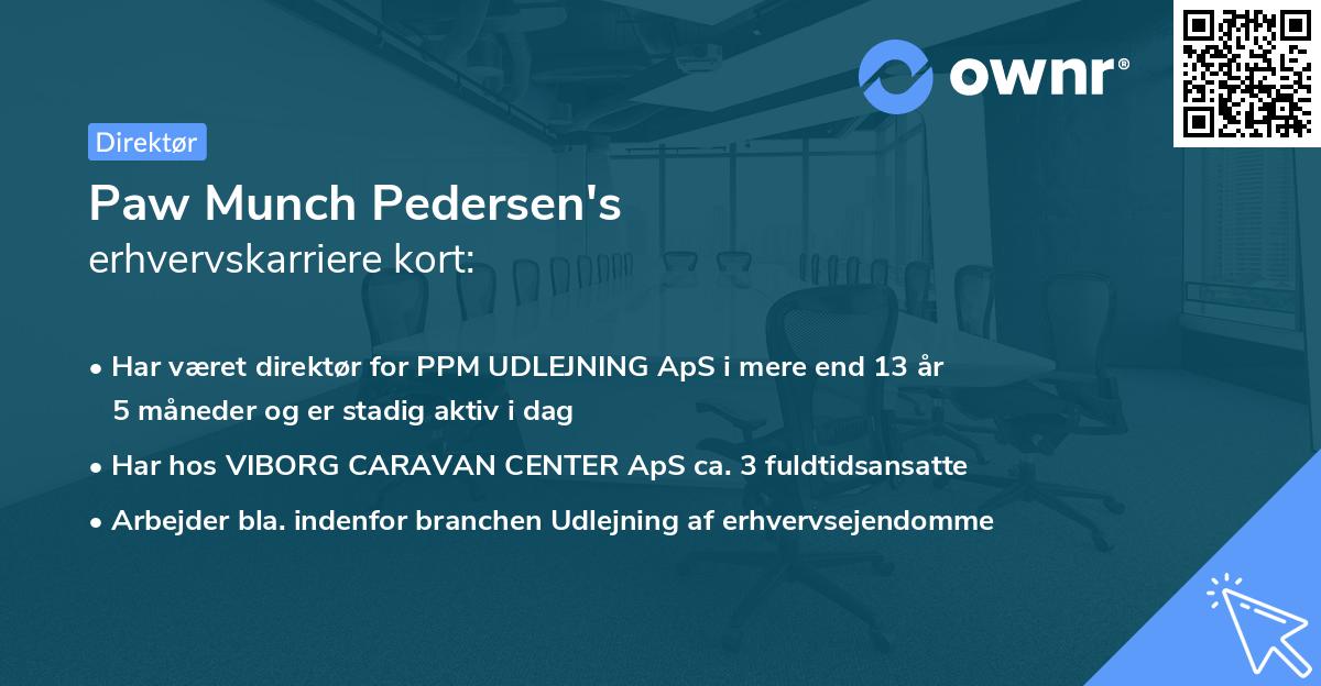Paw Munch Pedersen's erhvervskarriere kort