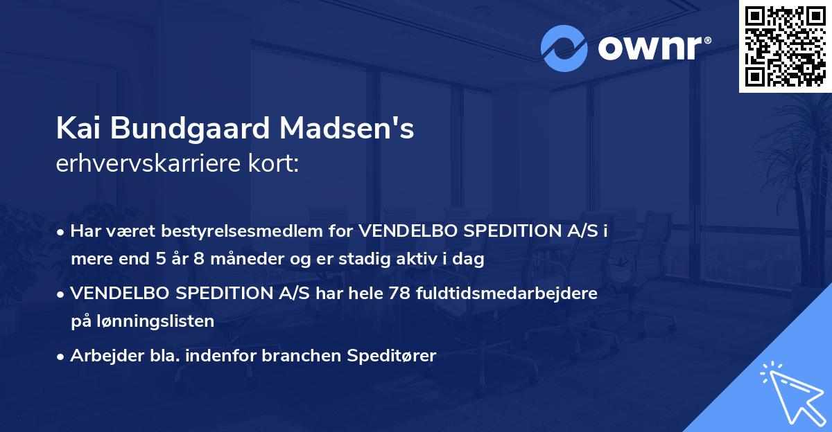 Kai Bundgaard Madsen's erhvervskarriere kort