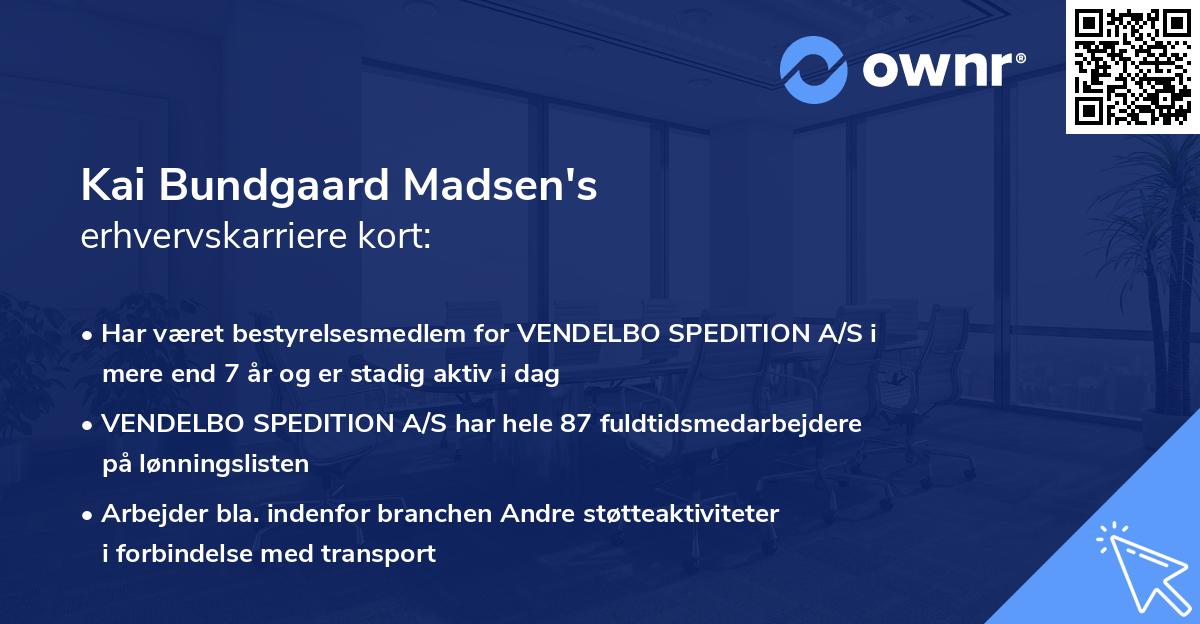 Kai Bundgaard Madsen's erhvervskarriere kort