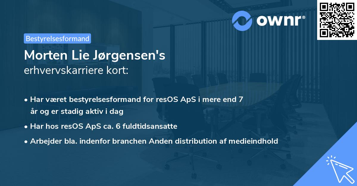Morten Lie Jørgensen's erhvervskarriere kort