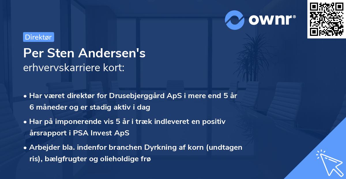 Per Sten Andersen's erhvervskarriere kort