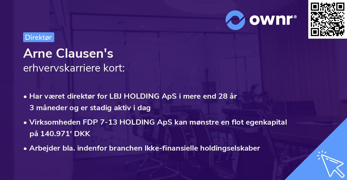 Arne Clausen's erhvervskarriere kort