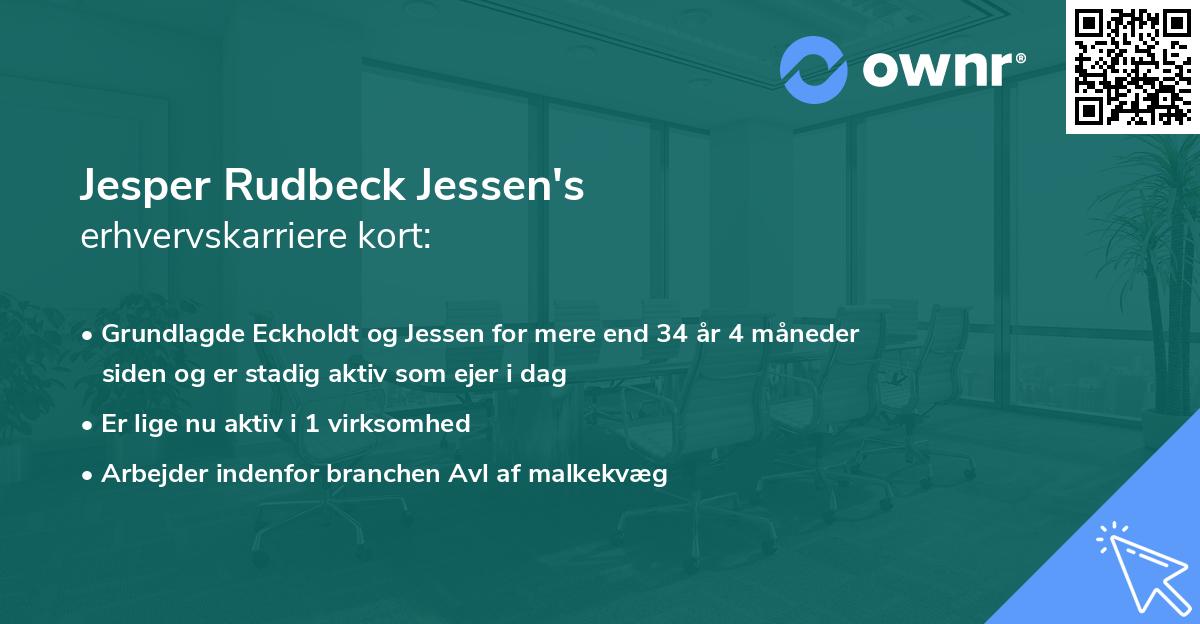 Jesper Rudbeck Jessen's erhvervskarriere kort
