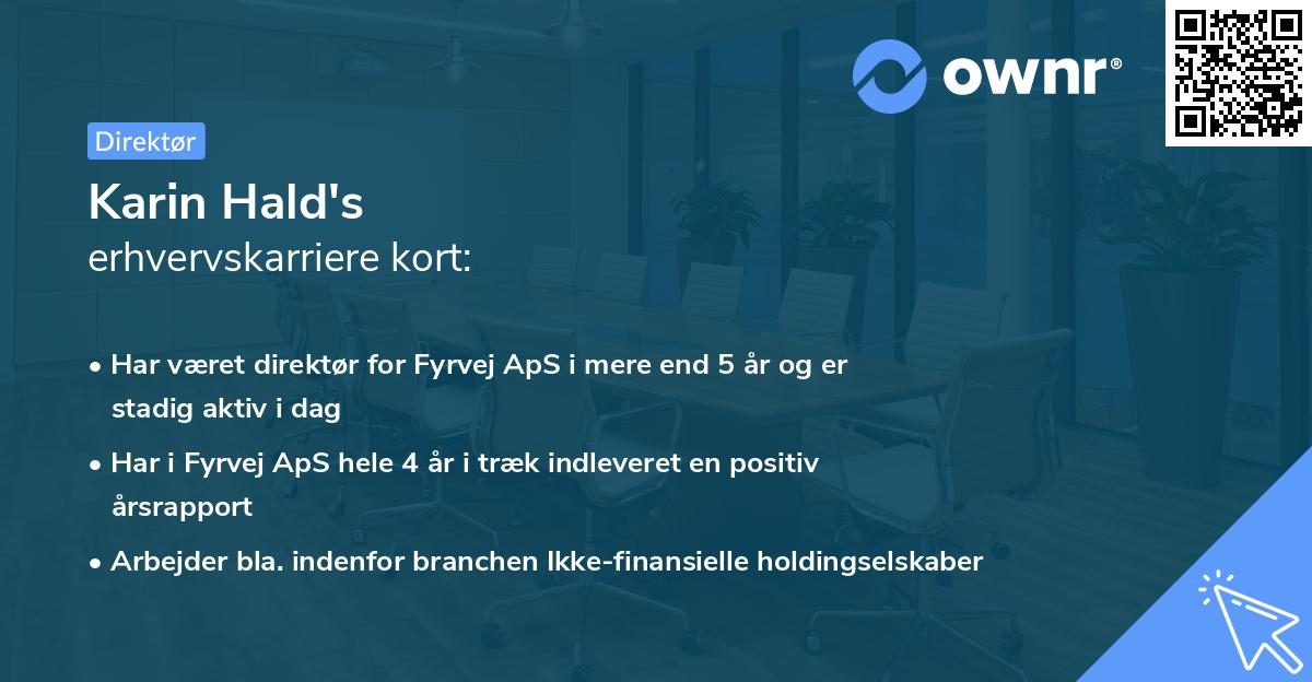 Karin Hald's erhvervskarriere kort