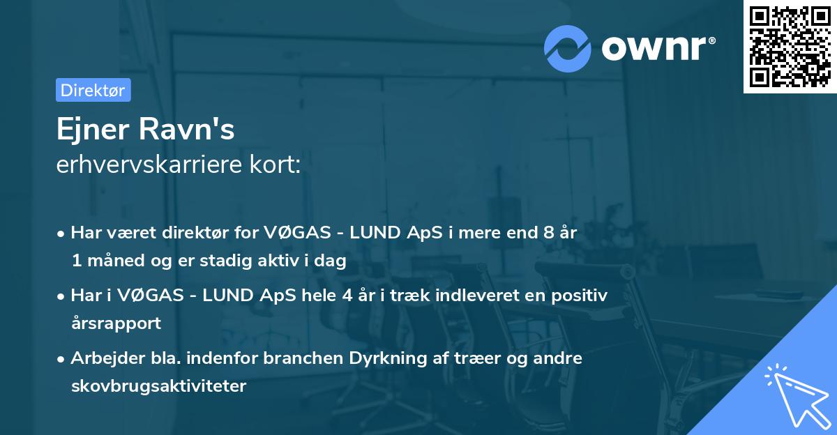 Ejner Ravn's erhvervskarriere kort