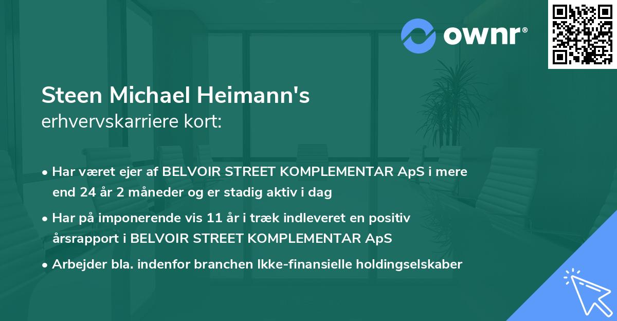 Steen Michael Heimann's erhvervskarriere kort