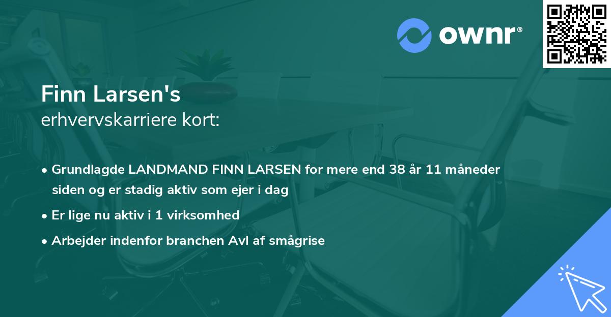Finn Larsen's erhvervskarriere kort