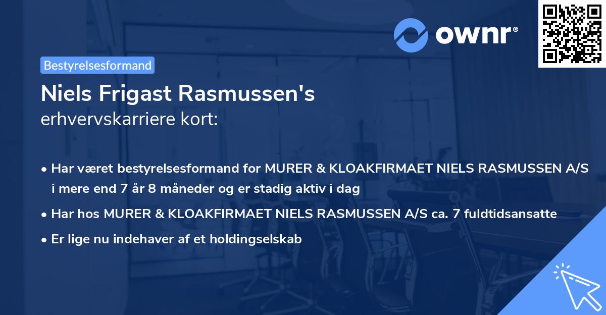 Niels Frigast Rasmussen's erhvervskarriere kort