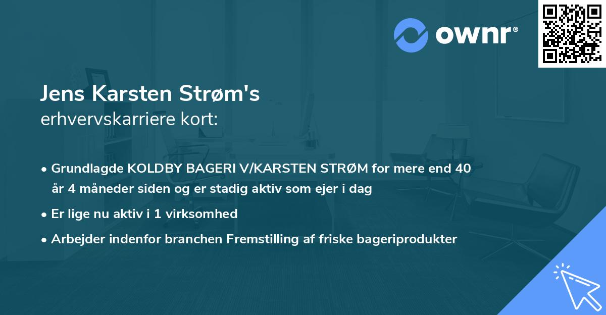 Jens Karsten Strøm's erhvervskarriere kort