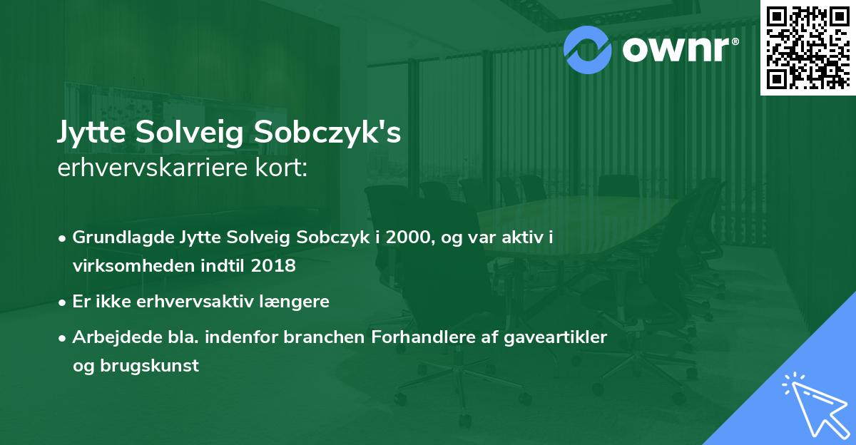 Jytte Solveig Sobczyk's erhvervskarriere kort