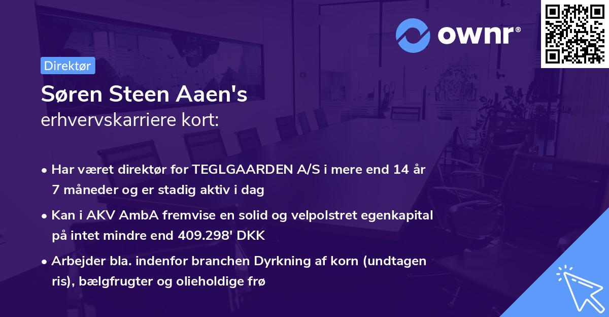 Søren Steen Aaen's erhvervskarriere kort