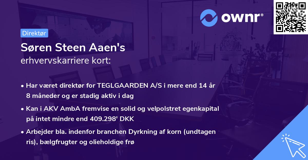 Søren Steen Aaen's erhvervskarriere kort