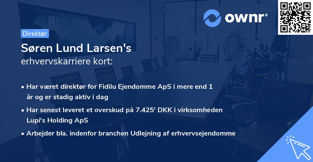 Søren Lund Larsen's erhvervskarriere kort