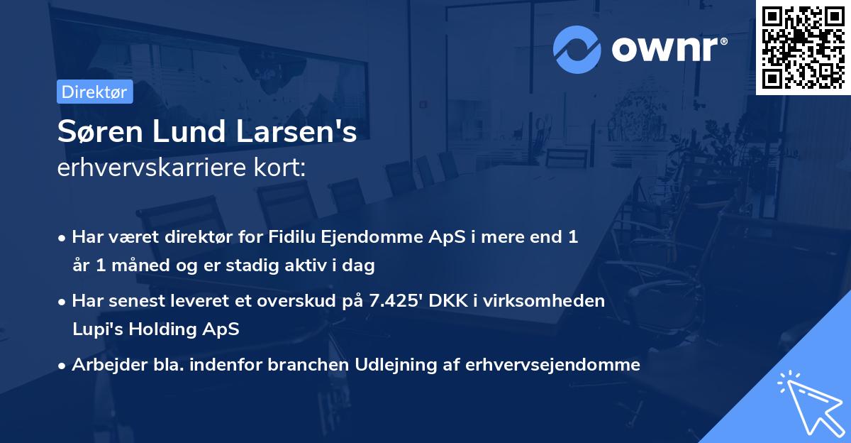 Søren Lund Larsen's erhvervskarriere kort