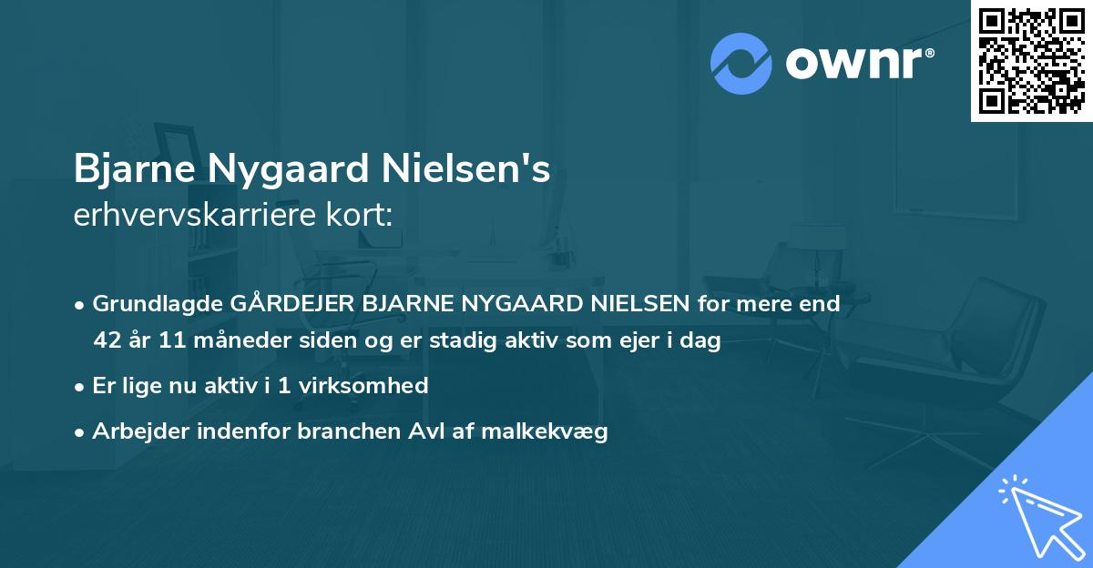 Bjarne Nygaard Nielsen's erhvervskarriere kort