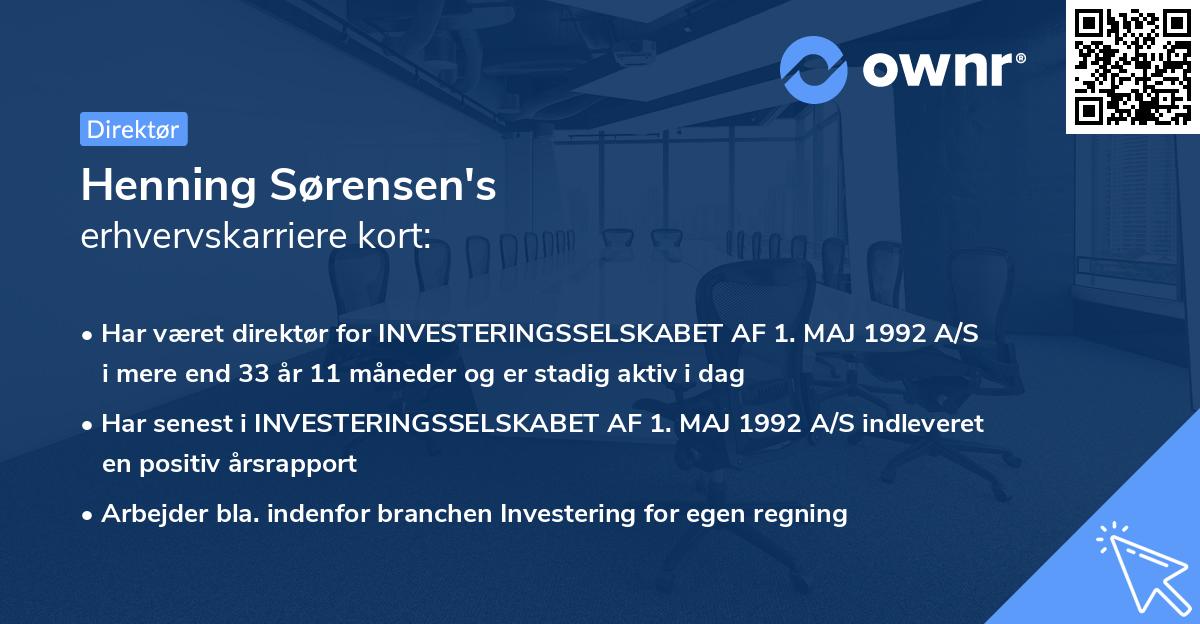 Henning Sørensen's erhvervskarriere kort