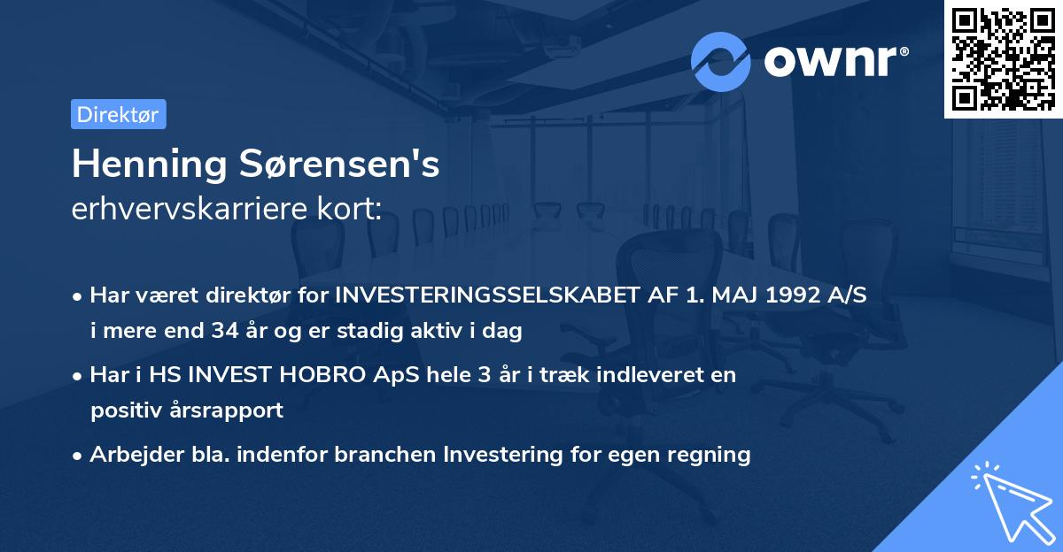 Henning Sørensen's erhvervskarriere kort