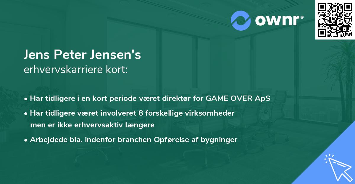 Jens Peter Jensen's erhvervskarriere kort