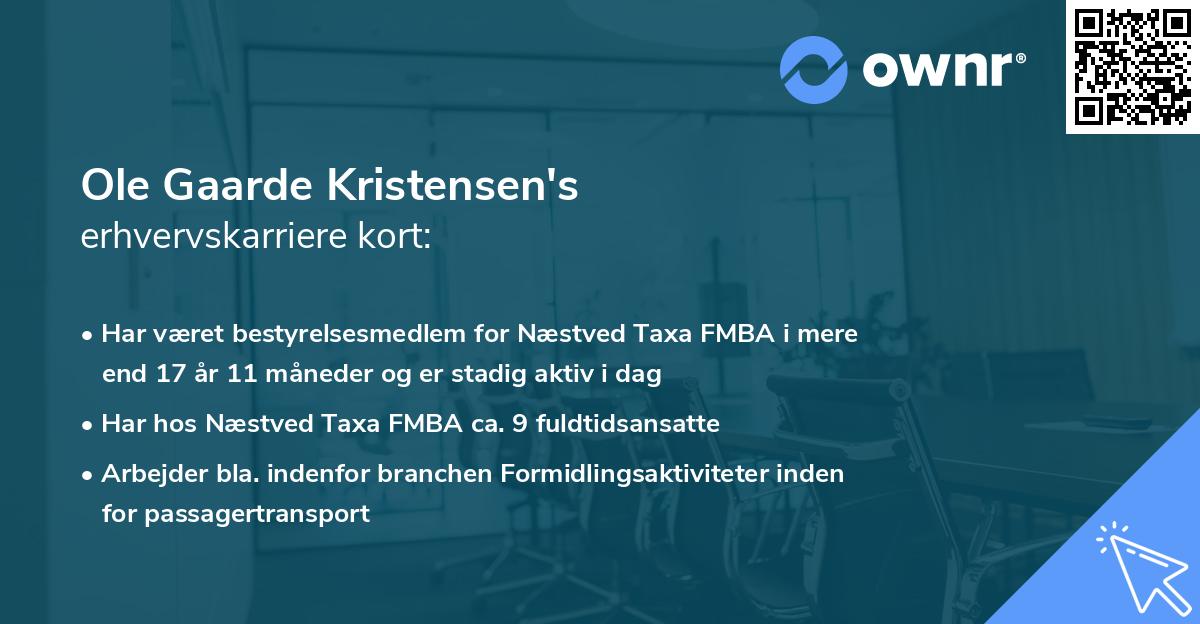 Ole Gaarde Kristensen's erhvervskarriere kort