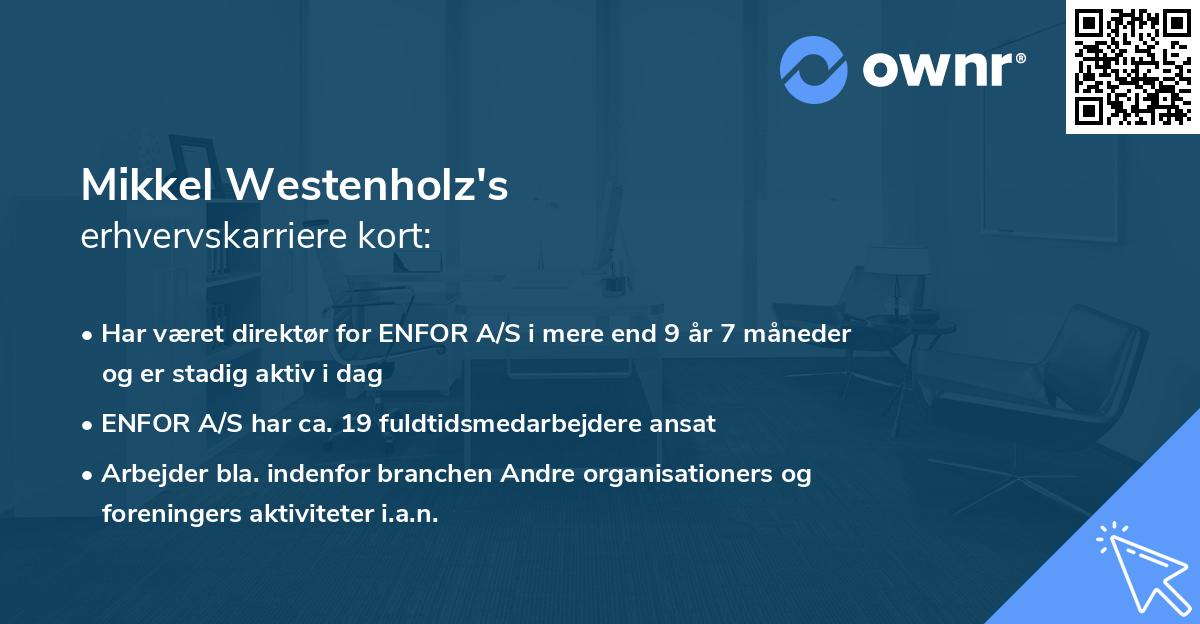 Mikkel Westenholz's erhvervskarriere kort