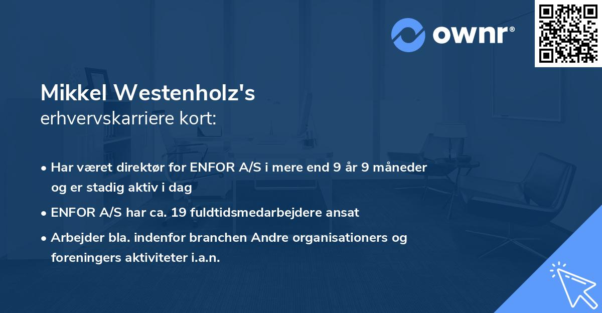 Mikkel Westenholz's erhvervskarriere kort