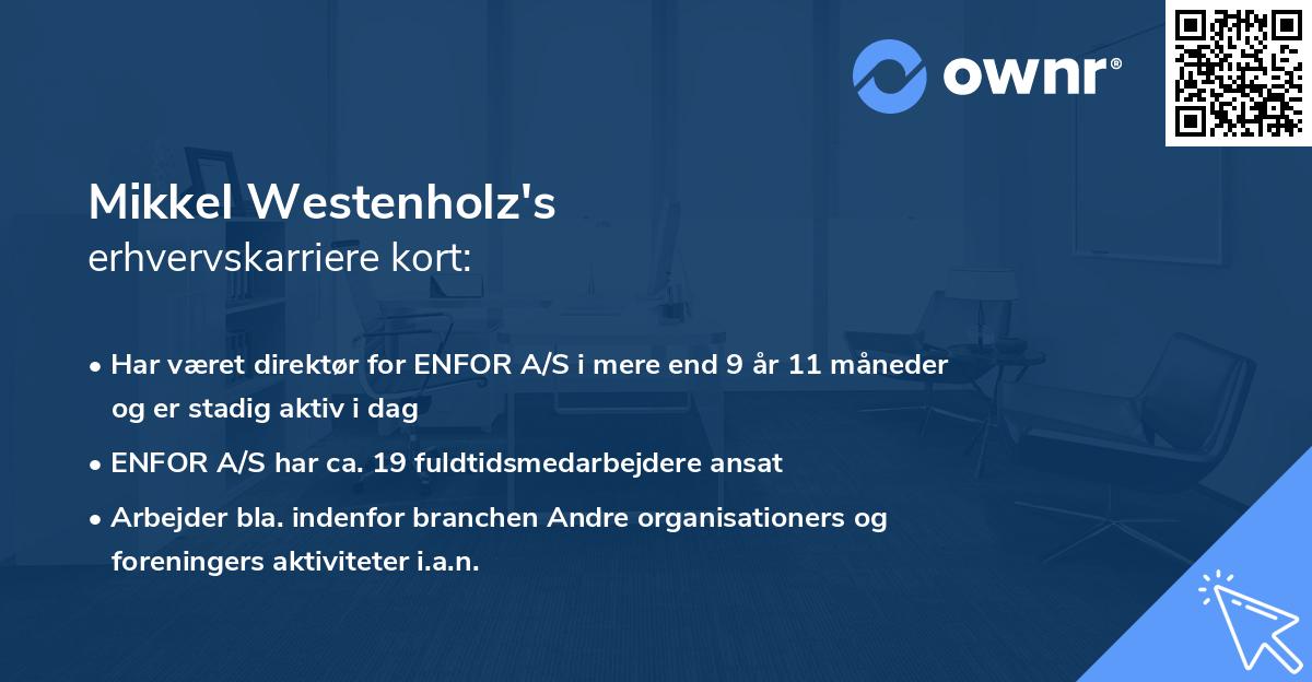 Mikkel Westenholz's erhvervskarriere kort