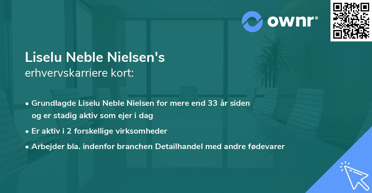 Liselu Neble Nielsen's erhvervskarriere kort