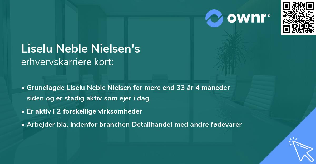 Liselu Neble Nielsen's erhvervskarriere kort
