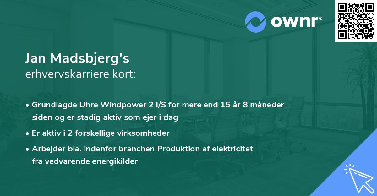 Jan Madsbjerg's erhvervskarriere kort