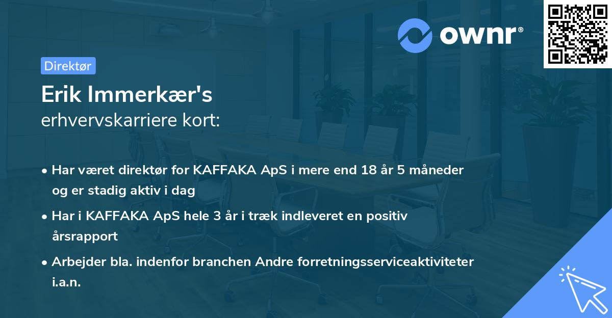 Erik Immerkær's erhvervskarriere kort
