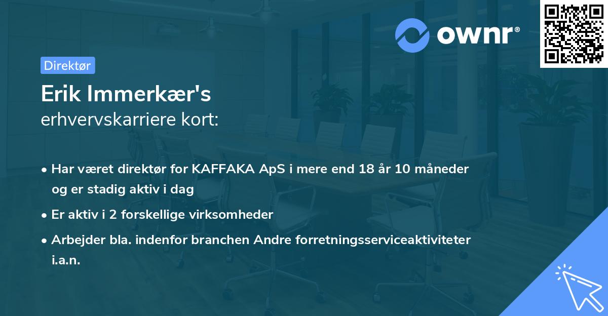 Erik Immerkær's erhvervskarriere kort