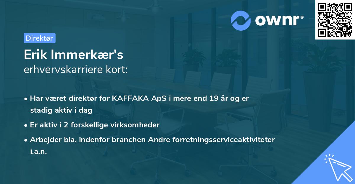 Erik Immerkær's erhvervskarriere kort