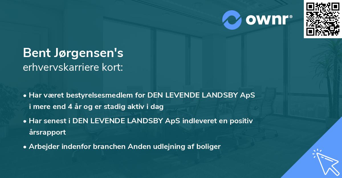 Bent Jørgensen's erhvervskarriere kort