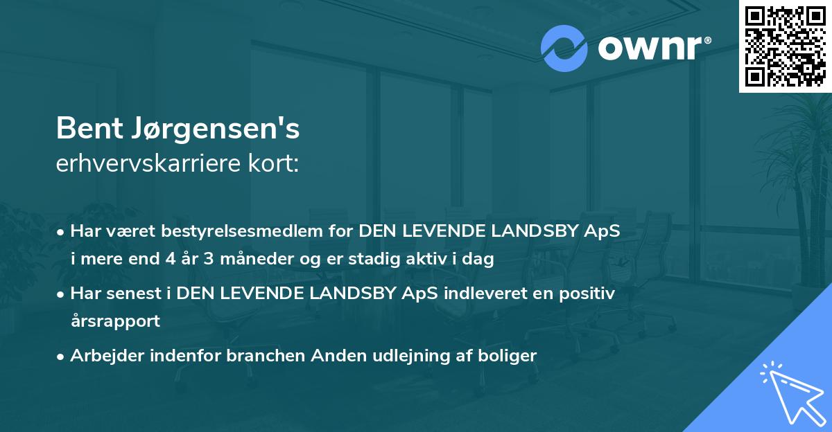 Bent Jørgensen's erhvervskarriere kort