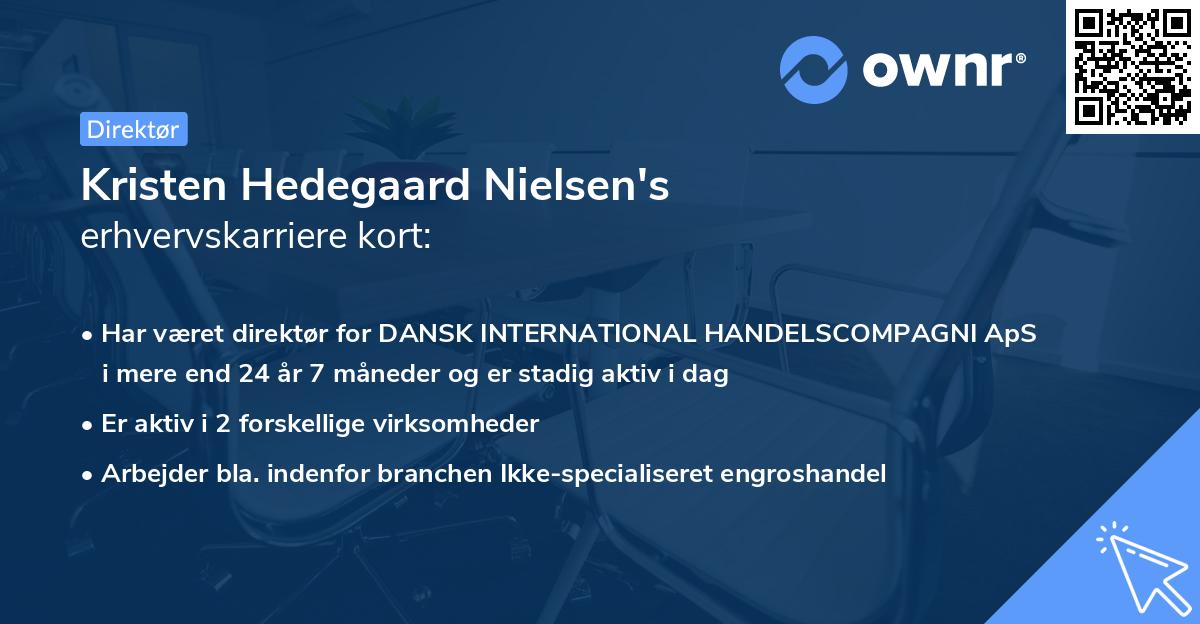 Kristen Hedegaard Nielsen's erhvervskarriere kort