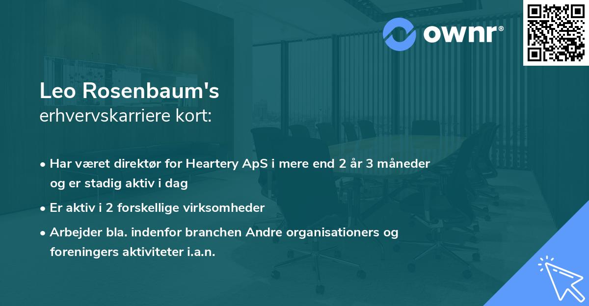Leo Rosenbaum's erhvervskarriere kort