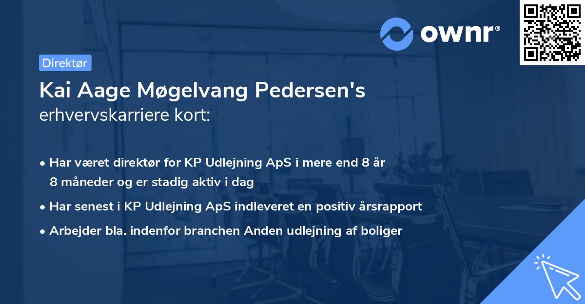 Kai Aage Møgelvang Pedersen's erhvervskarriere kort
