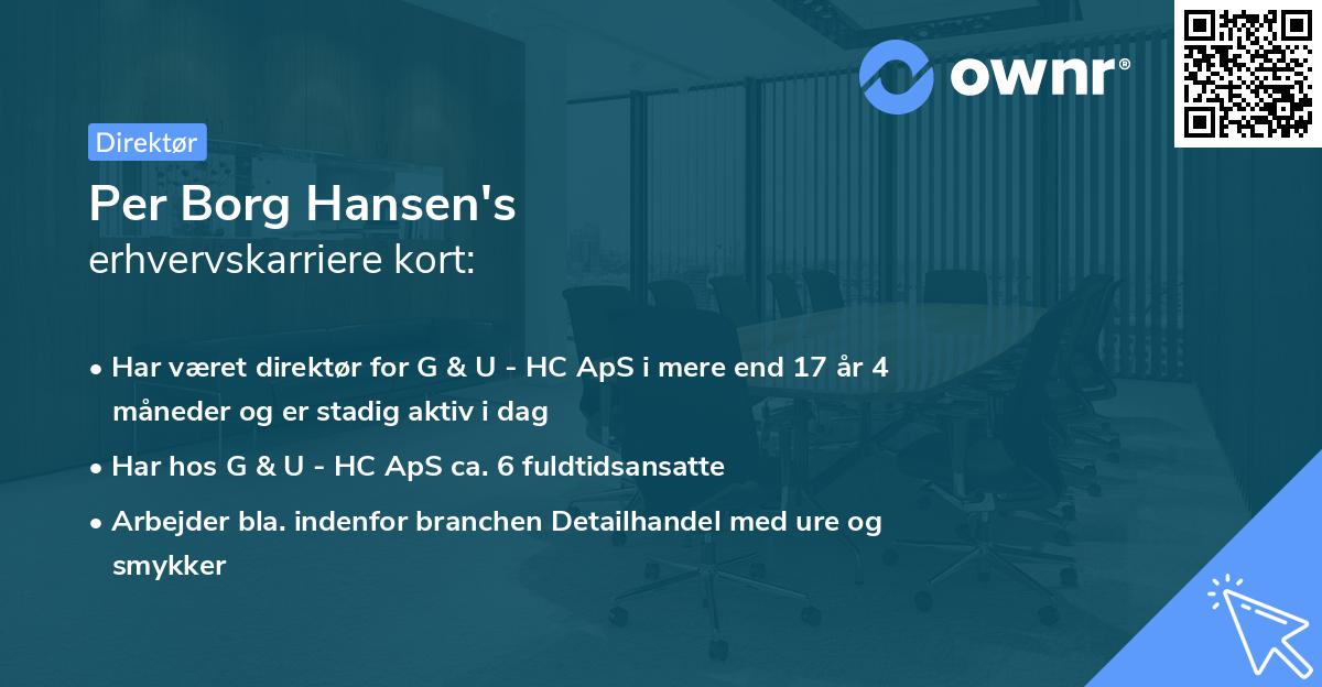 Per Borg Hansen's erhvervskarriere kort