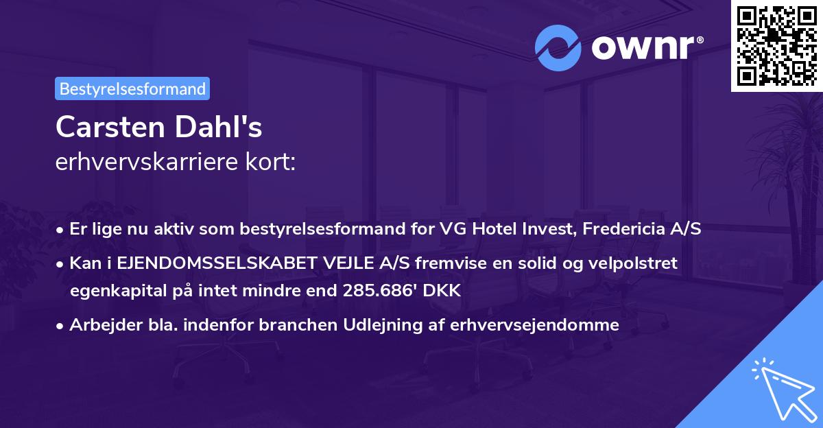 Carsten Dahl's erhvervskarriere kort