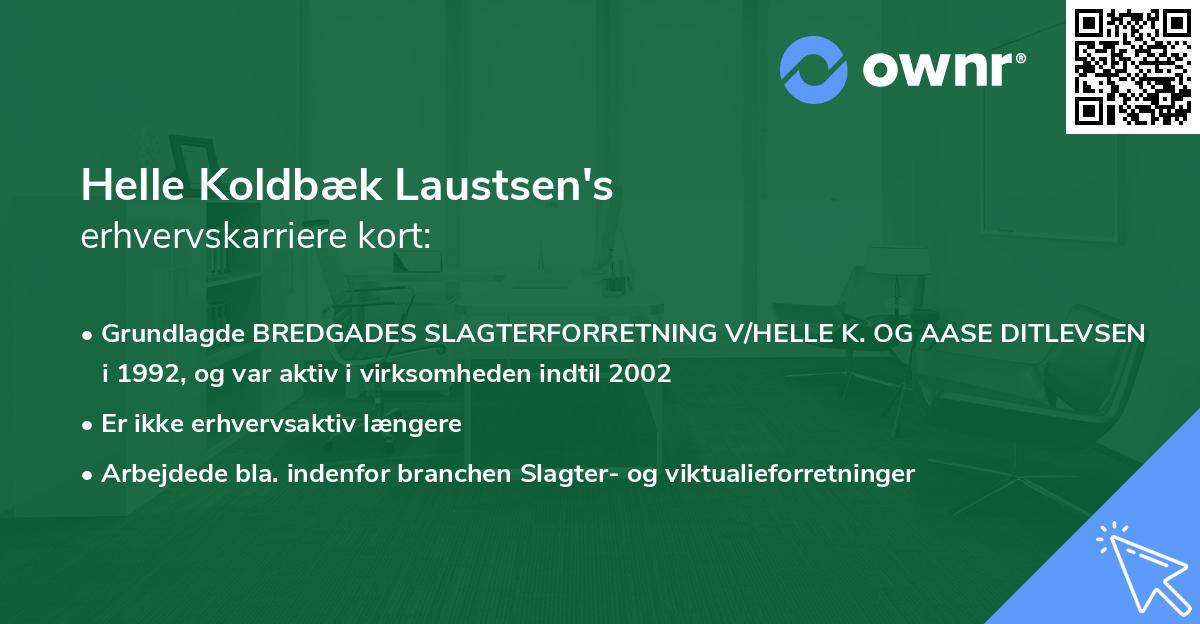 Helle Koldbæk Laustsen's erhvervskarriere kort