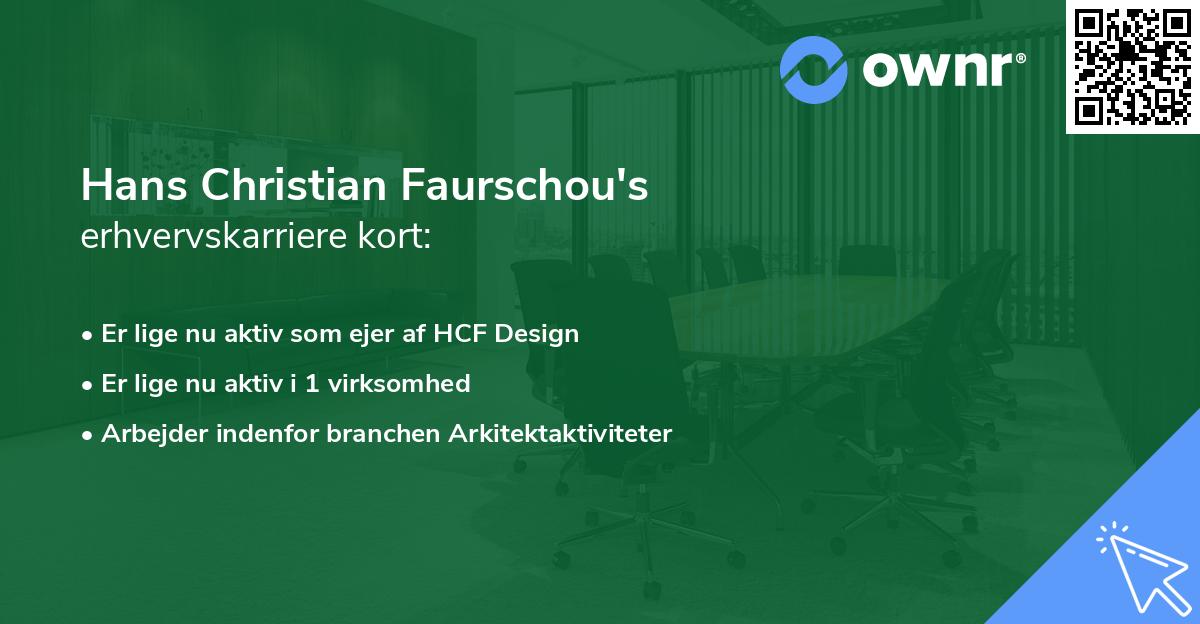 Hans Christian Faurschou's erhvervskarriere kort